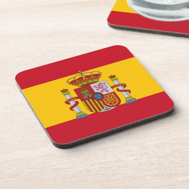 Spanische Flagge Getränkeuntersetzer (Linke Seite)
