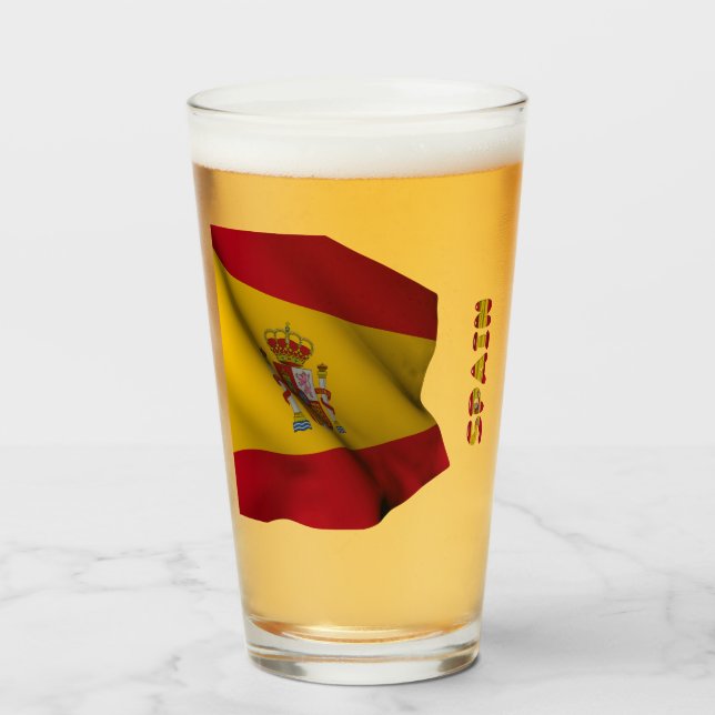 Spanische Flagge Glas (Vorne (Gefüllt))