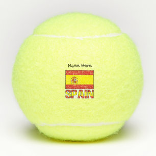 Spanische Flagge mit personalisiertem Namen Tennisbälle
