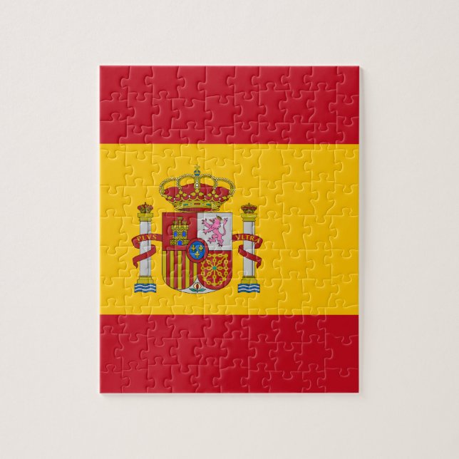 Spanische Flagge mit rotem Herz - Spanien/Sportfan (Vertikal)