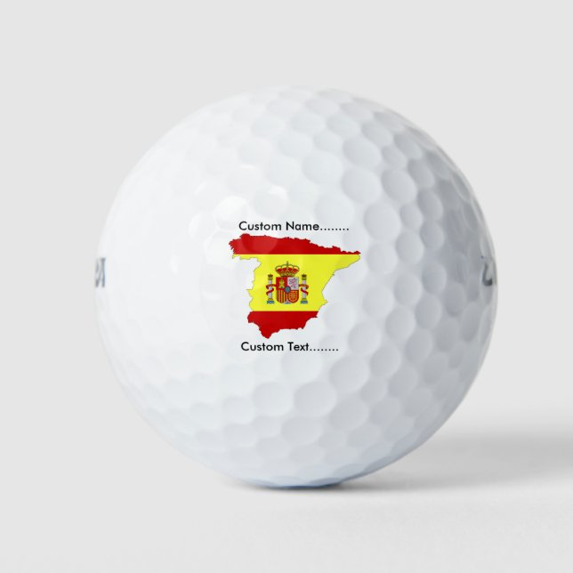 Spanische Flagge mit spanischem Emblem auf einem G Golfball (Vorderseite)