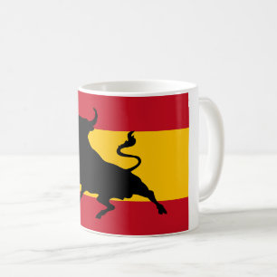 Spanische Flagge mit Stier Kaffeetasse