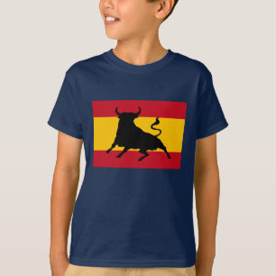 Spanische Flagge mit Stier T-Shirt