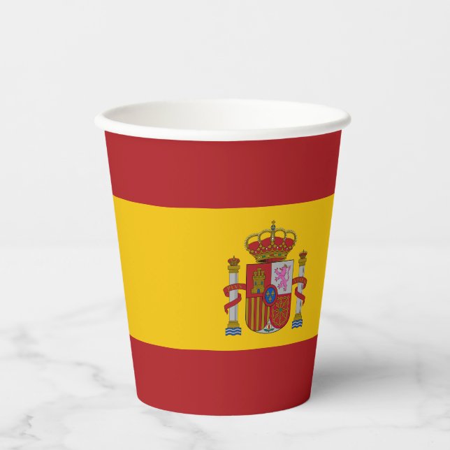 Spanische Flagge Pappbecher (Vorderseite)
