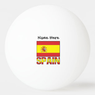 Spanische Flagge Personalisierter Name  Tischtennisball