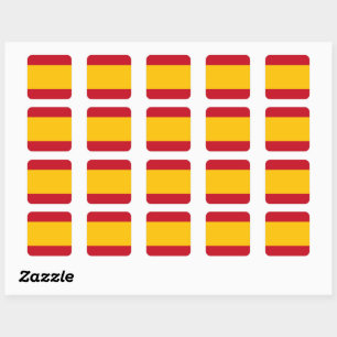 Spanische Flagge Quadratischer Aufkleber