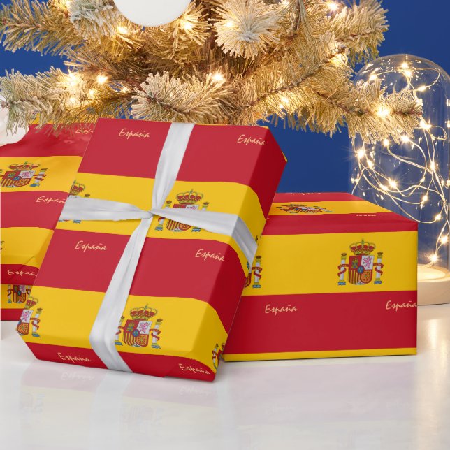 Spanische Flagge & Spanien Gaben / Sportfans Geschenkpapier (Feiertage)