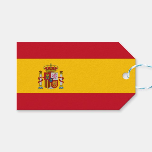 Spanische Flagge (Spanien) Geschenkanhänger (Vorderseite (Horizontal))