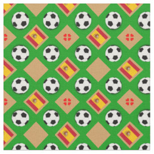 Spanische Flagge und Fußball-Ball / Spanische Fu Stoff