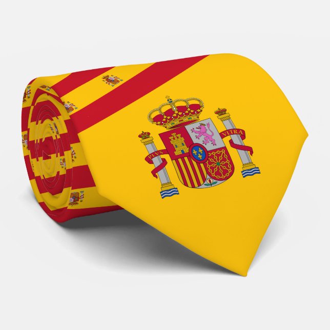 Spanische Flagge und Wappen, Flagge Spaniens Krawatte (Gerollt)