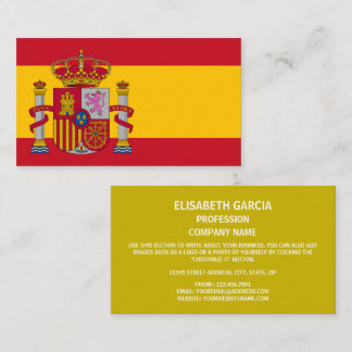 Spanische Flagge und Wappen, Flagge Spaniens Visitenkarte