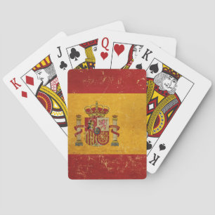 Spanische Flagge Vintage Grunge Design Spielkarten