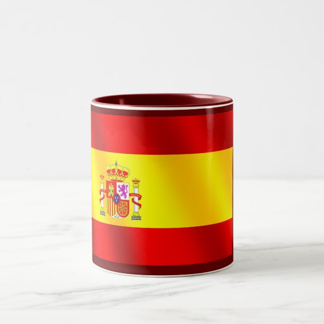 Spanische Flagge von Spanien-Geschenken für Zweifarbige Tasse (Mittel)