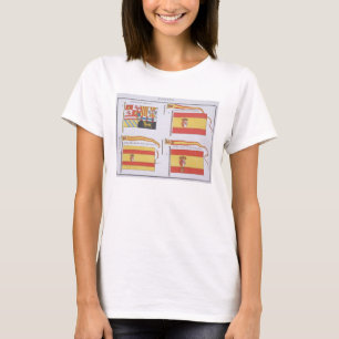 Spanische Flaggen, aus einem französischen Flaggen T-Shirt