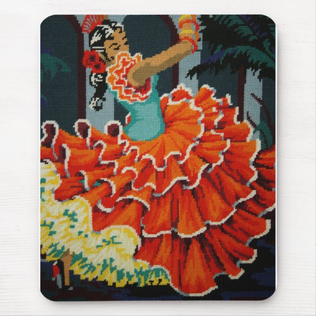 Spanische Flamenco-Tänzer-Mausunterlage Mousepad (Vorne)