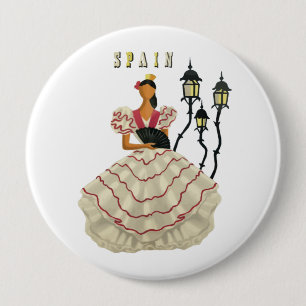 Spanische Flamenco Tänzerin Spanien Button
