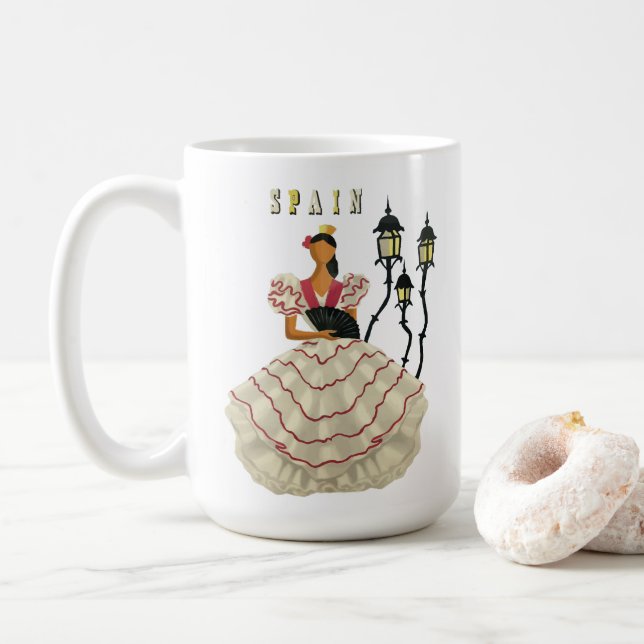 Spanische Flamenco Tänzerin Spanien Kaffeetasse (Mit Donut)