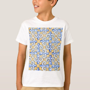 Spanische Fliesen - Azulejo Blau, Gelb und Weiß T-Shirt