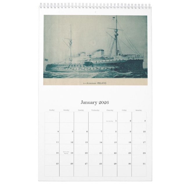 Spanische Flotte 1898 Kalender (Jan 2026)