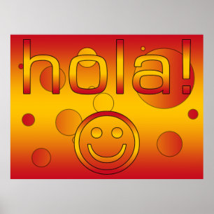 Spanische Geschenke: Hallo/Hola stellen gegenüber Poster