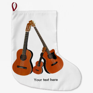 Spanische Gitarre Acoustic Bass und Ukulele Großer Weihnachtsstrumpf