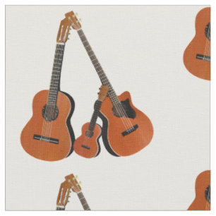 Spanische Gitarre Acoustic Bass und Ukulele Stoff