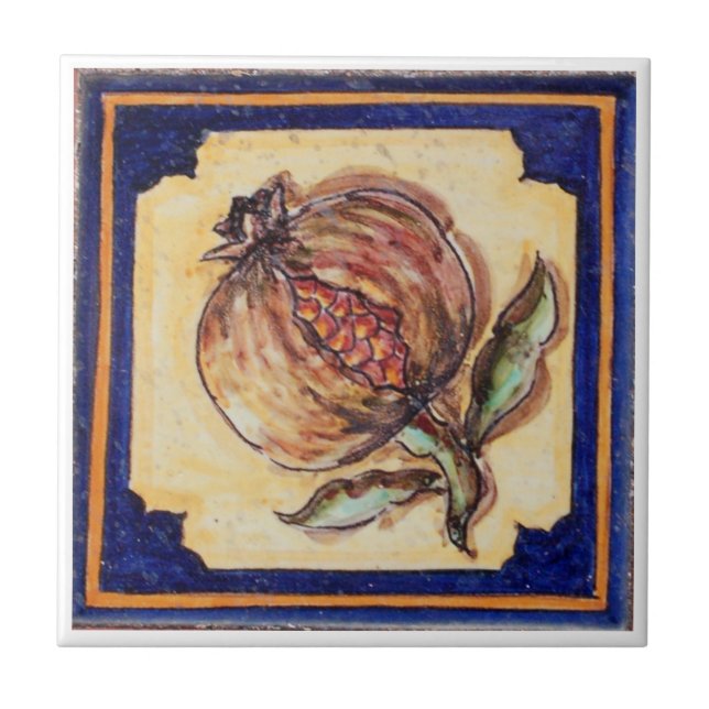 Spanische Granatapfel Fliese (Vorderseite)