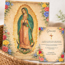 Spanische Guadalupe Beileidskarten