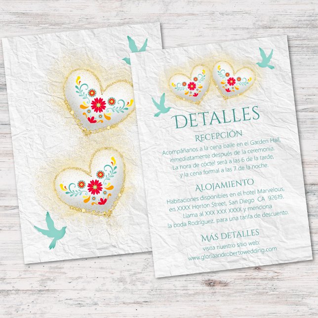 Spanische Herz-Blume taucht mexikanische Hochzeit  Einladung (Von Creator hochgeladen)