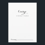 Spanische Hochzeit Hinweiskarte<br><div class="desc">Diese spanische Hochzeitsratenkarte ist ideal für eine moderne Hochzeit. Das einfache und elegante Design zeichnet sich durch klassische und extravagante Schriftzeichen in Schwarz und Weiß aus. Diese Karten sind ideal für Hochzeiten, Brautparty, Babydusche, Graduiertenfest u.v.m. Personalisieren Sie die Karten mit den Namen der Braut und Bräutigam, den Eltern, die Sie...</div>