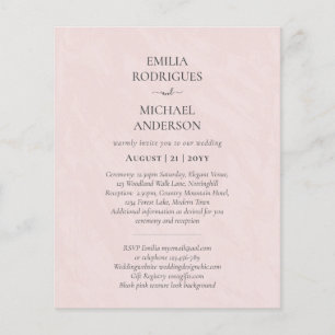 Spanische Hochzeit lädt BILINGUAL Budget Boda ein Flyer