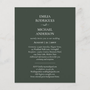Spanische Hochzeit lädt BILINGUAL Budget Boda ein Flyer