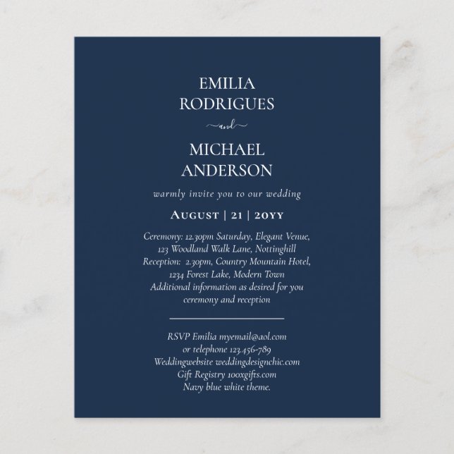 Spanische Hochzeit lädt BILINGUAL Budget Boda ein Flyer (Vorne)