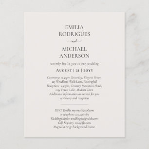 Spanische Hochzeit lädt BILINGUAL Budget Boda ein Flyer