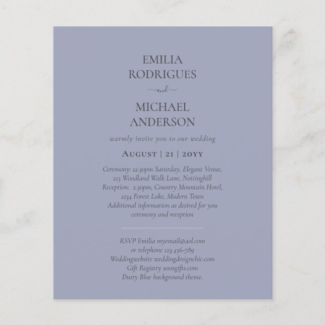 Spanische Hochzeit lädt BILINGUAL Budget Boda ein Flyer (Vorne)