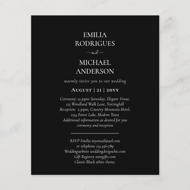 Spanische Hochzeit lädt BILINGUAL Budget Boda ein Flyer (Vorne)