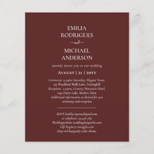Spanische Hochzeit lädt BILINGUAL Budget Boda ein Flyer