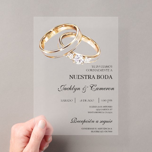 Spanische Hochzeit mit Acrylgold Acryleinladungen (Insitu (Handheld))