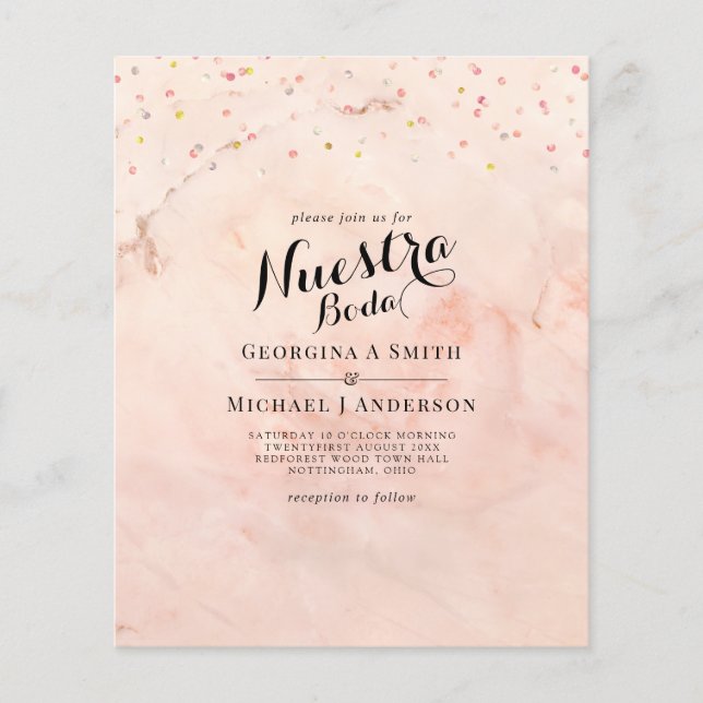 Spanische Hochzeit mit zweisprachiger Boda-Hochzei Flyer (Vorne)