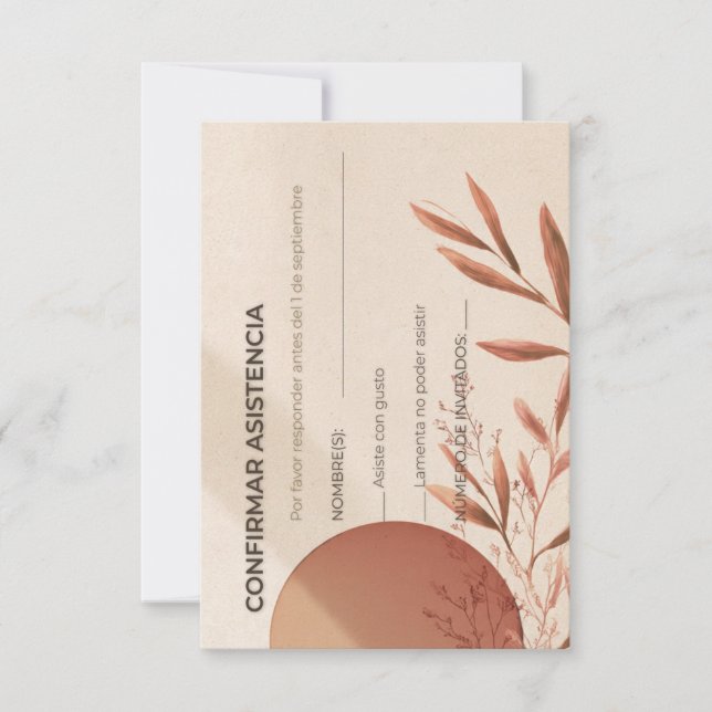 Spanische Hochzeit RSVP-Karte Terrakotta-Bogen Einladung (Vorderseite)