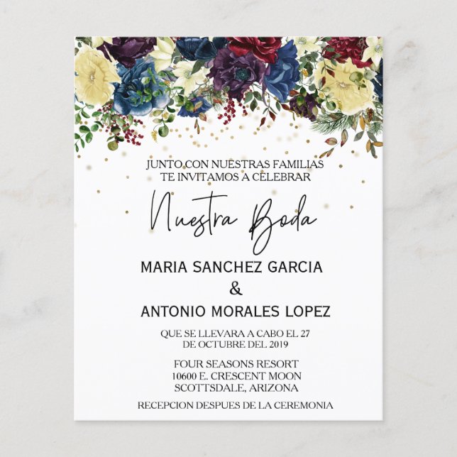 Spanische Hochzeit Weihnachten Winter Nuestra Boda Flyer (Vorne)