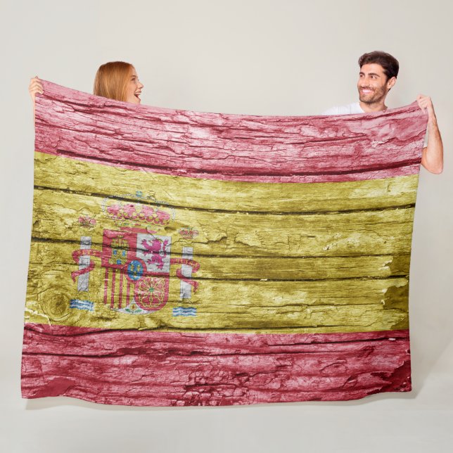 Spanische Holzflagge Fleecedecke (Beispiel)