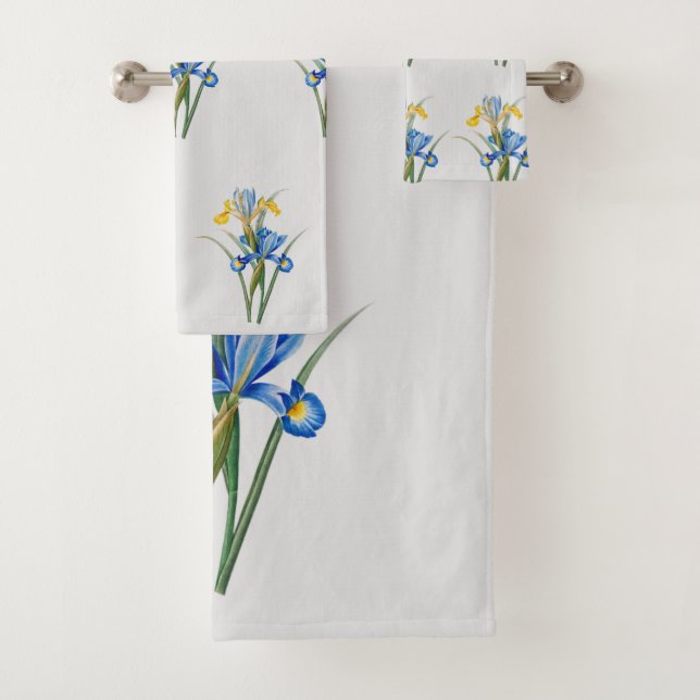 Spanische Iris von Pierre-Joseph Redouté Badhandtuch Set (Insitu)