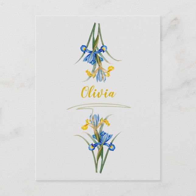 Spanische Iris von Pierre-Joseph Redouté Postkarte (Vorderseite)