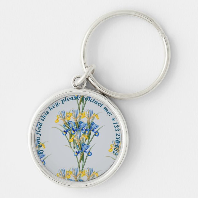 Spanische Iris von Pierre-Joseph Redouté Schlüsselanhänger (Vorne)