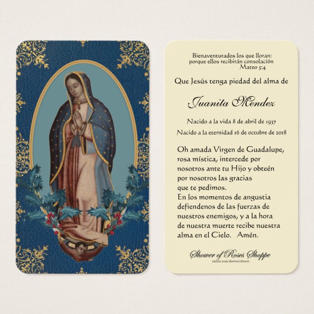 Spanische Jungfrau Mary Holly Religious Prayer Car (Vorne & Hinten)