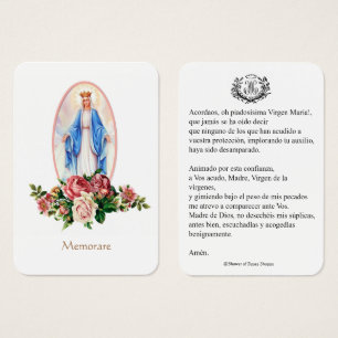 Spanische Jungfrau Mary Prayer Memorare Heilige Ka