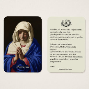 Spanische Jungfrau Mary Prayer Memorare Heilige Ka