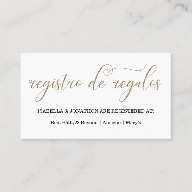 Spanische Kalligraphie-Registrierungskarte Begleitkarte (Vorderseite)