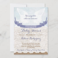 Spanische Kinderdusche Einladung mit Angel Wings